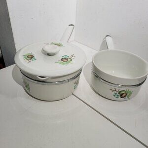 Aluminite Frugier French Havilland Pots -Number 4 and 3 Limoges Large with Lid